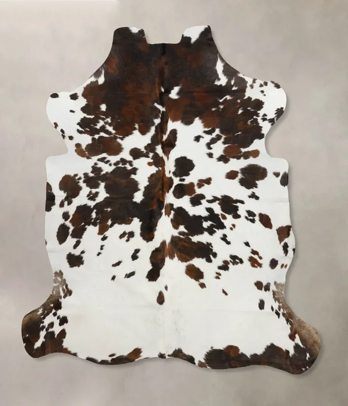 Tricolor X-Large European Cowhide Rug 7’2″H x 6’8″W #B11859 by Hudson Hides