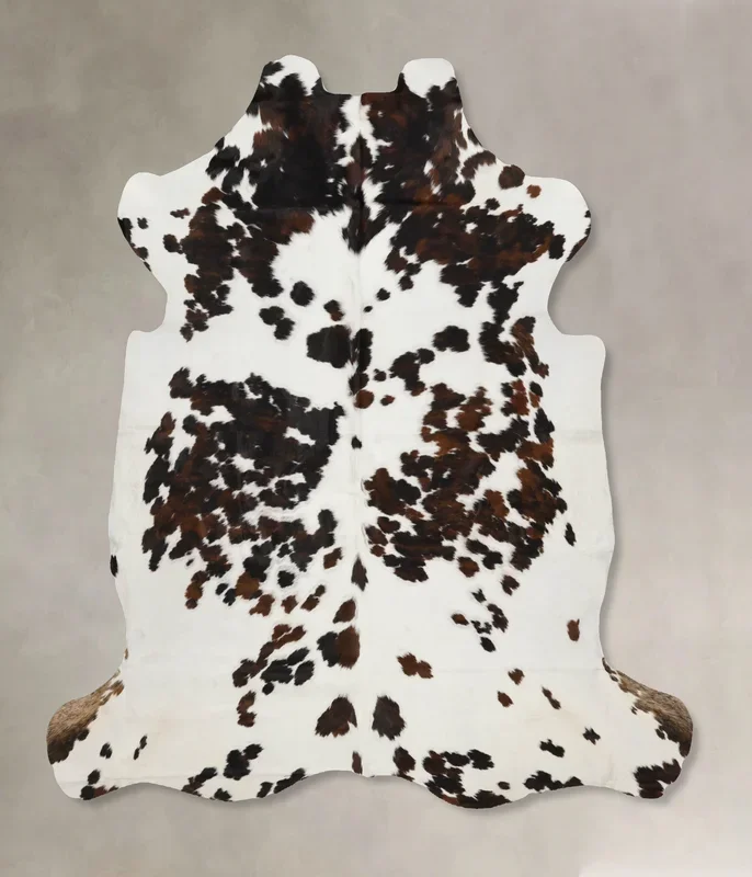 Tricolor X-Large European Cowhide Rug 7’2″H x 7’0″W #B11835 by Hudson Hides