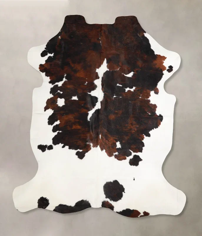 Tricolor X-Large European Cowhide Rug 7’3″H x 6’0″W #A40132 by Hudson Hides