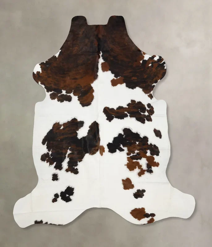 Tricolor X-Large European Cowhide Rug 7’4″H x 6’8″W #B11844 by Hudson Hides