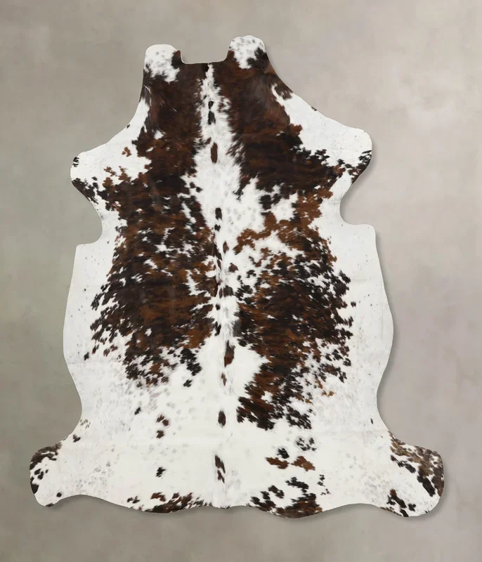 Tricolor X-Large European Cowhide Rug 7’4″H x 6’8″W #B11944 by Hudson Hides