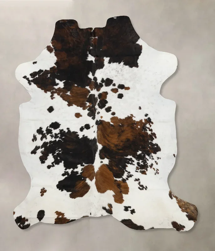 Tricolor X-Large European Cowhide Rug 7’5″H x 6’2″W #B11999 by Hudson Hides