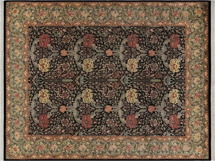 William Heritage Lourdes Black/Taupe Wool Rug – 9’1” x 11’9”